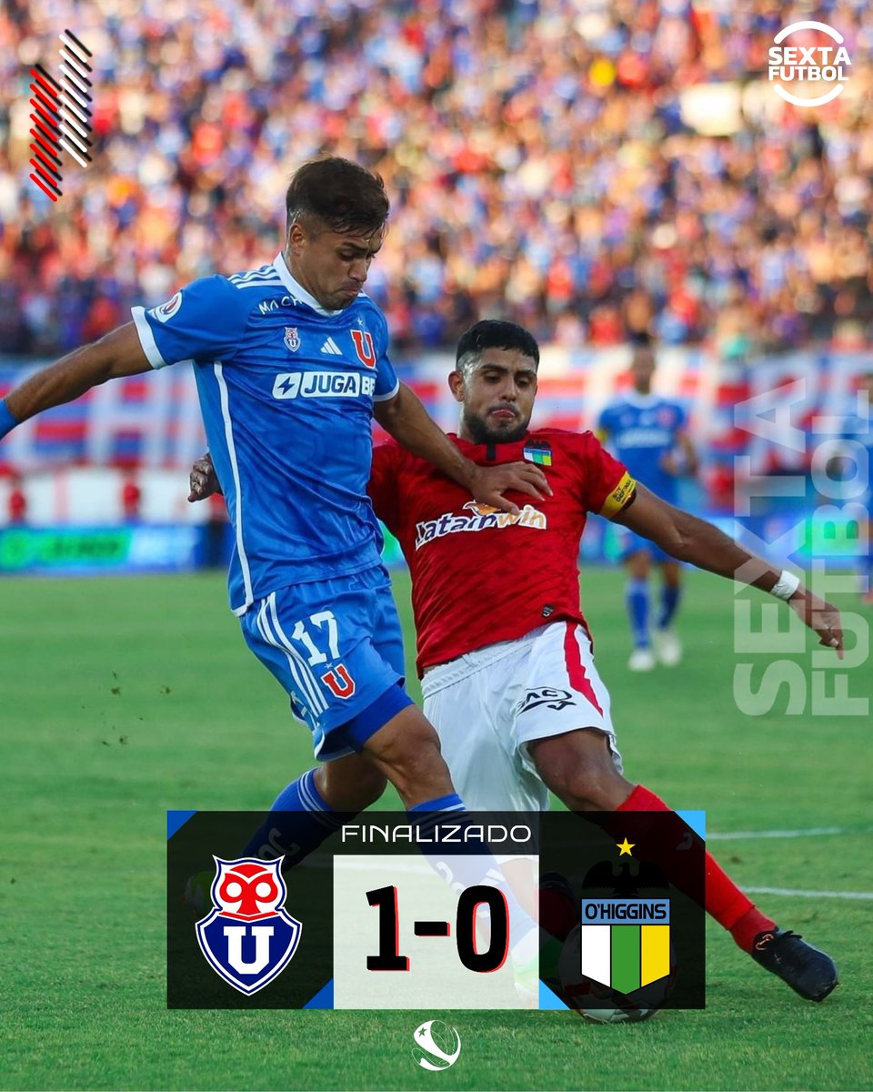 SextaFutbol's tweet photo. #PrimeraDivisión 🔴🏆 O'Higgins cae estrechamente en el Nacional ante la U y pierde pisada entre los primeros lugares.

⚽ 36' Maximiliano Guerrero (UCH). 

@udechile 1-0 @OHigginsoficial https://t.co/M74QDA2VPM