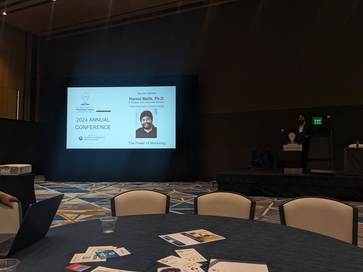 VuralTagal's tweet photo. We are delighted to host @HarmitMalik from @fredhutch as our keynote speaker at the 2024 NPA Annual Conference in Seattle. Dr. Malik provides his wonderful insight on excellence in mentoring! @nationalpostdoc #NPA2024AC #PDAs #PDOs #postdocs https://t.co/ljytZqn1IF