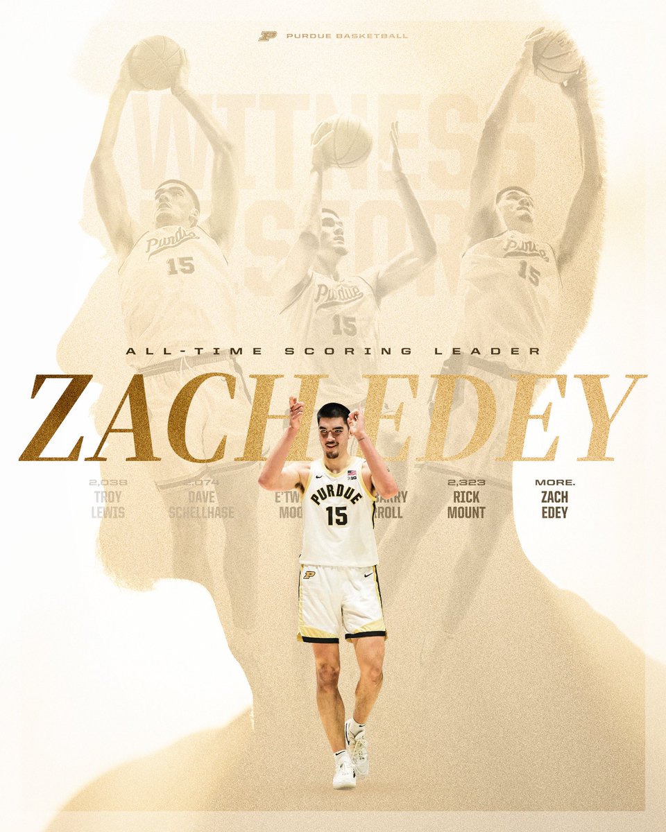 2️⃣3️⃣2️⃣4️⃣ — The New Standard. 

Zach Edey is Purdue’s all-time leading scoerer.