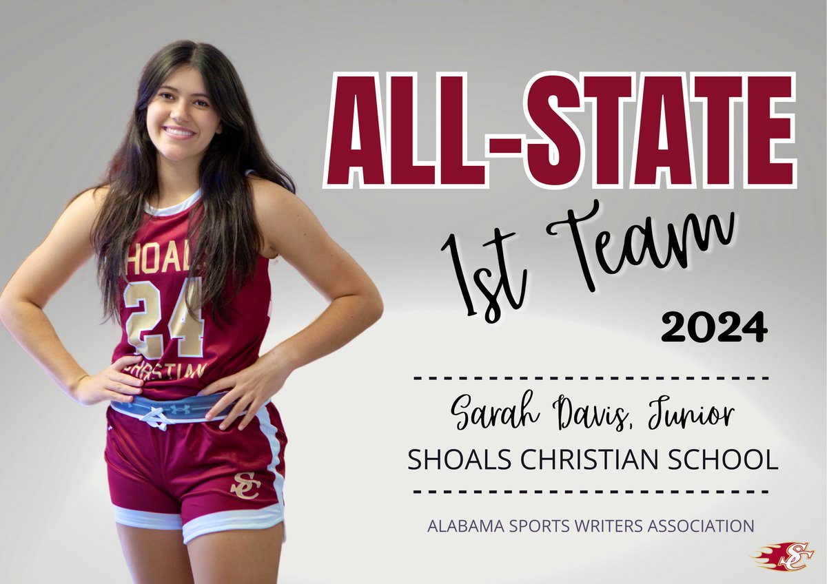 scs_wbb's tweet photo. Congratulations Lady Flame, @sarahdavis2025 for being named 1A All-State 1st Team. Go Flame! https://t.co/0uHZROVIDQ