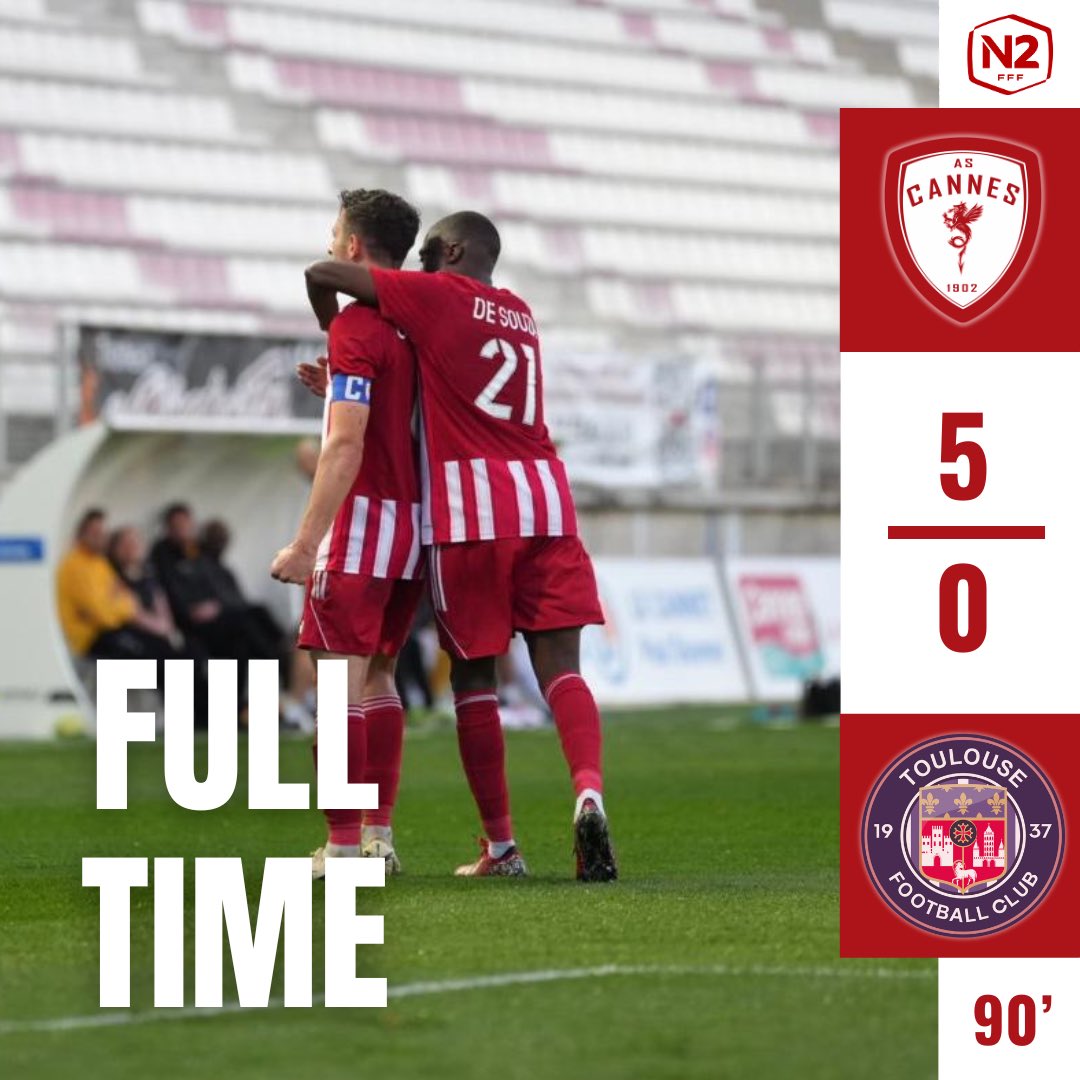 ASCannes1902's tweet photo. 🔴 DIRECT | #N2
⏱️ 90’ C’EST TERMINÉ !
VICTOIRE DE NOS DRAGONS SUR LE SCORE DE 5 BUTS À 0 !
ET ELLE FAIT DU BIEN !
Bravo à nos buteurs du soir Djabour, Gonçalves, Leonil, Belle et Kielt !
5️⃣-0️⃣ | #ASCTFC https://t.co/FGALwycDvG