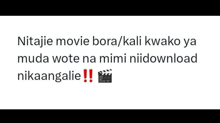 Avatar_tz's tweet photo. Wakuu nitajieni movie nipakue 👇 https://t.co/jiaCavppaY