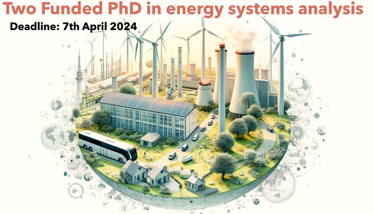 PhDScanner (@phdscanner) on Twitter photo 🔃 Please RT 📢📢 #phdposition alert
✅ Passionate about #engineering  #energy #EnvironmentalImpact 
✅ Rare  2⃣  fully funded #PhDpositions for a period of upto 5⃣ years in energy systems analysis
📌 This #phdproject focus on  evolving energy paradigm on the brink of 🔃 Please RT 📢📢 #phdposition alert
✅ Passionate about #engineering  #energy #EnvironmentalImpact 
✅ Rare  2⃣  fully funded #PhDpositions for a period of upto 5⃣ years in energy systems analysis
📌 This #phdproject focus on  evolving energy paradigm on the brink of