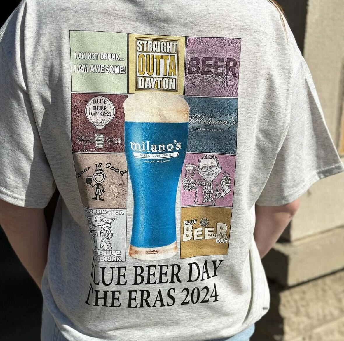 MilanosTweets's tweet photo. This year's Blue Beer Day shirt is HERE, and it'll never go out of Style 🍺 Head over to @ClubMilanos on Instagram for your chance to win one! https://t.co/dFHCheW6a2