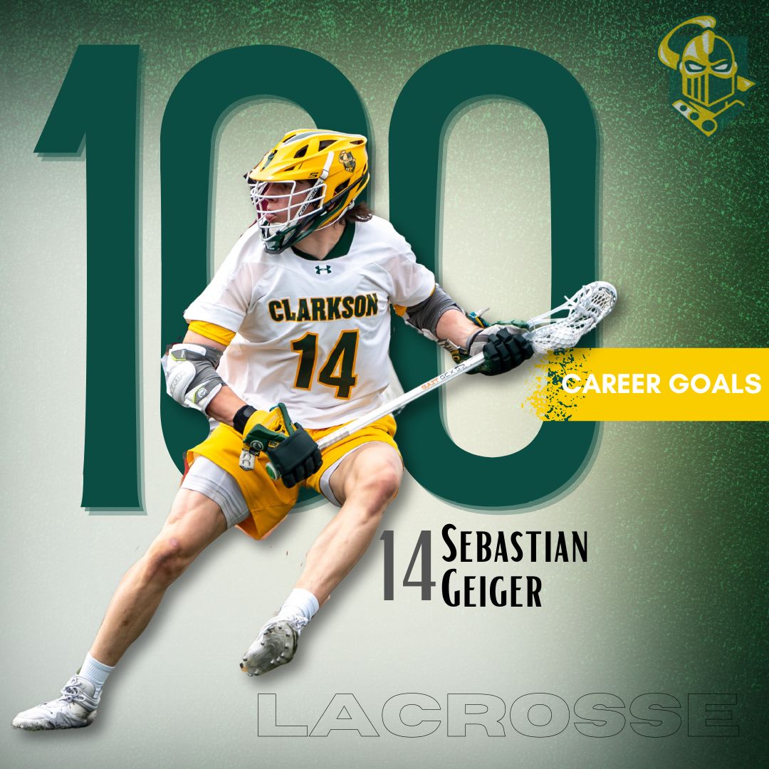 With four goals today <a href="/sebasgeiger79/">Sebastian Geiger</a> becomes the ninth player in <a href="/clarksonlax/">Clarkson Lacrosse</a> history to score 100 goals!!