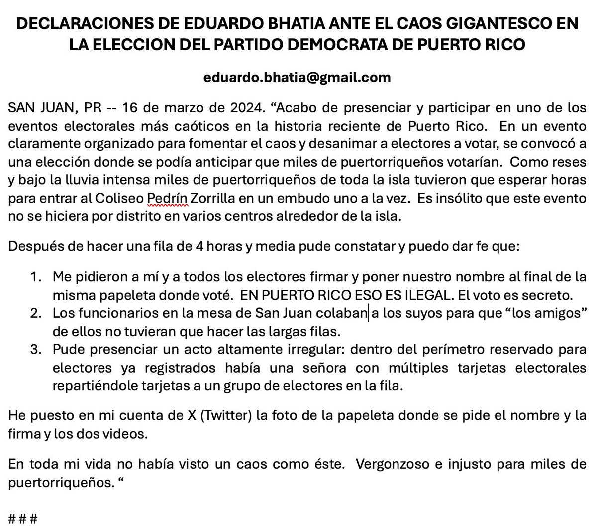 1/4 
SOBRE CAOS EN PRIMARIA DEMOCRATA en Puerto Rico: abro hilo 🧵