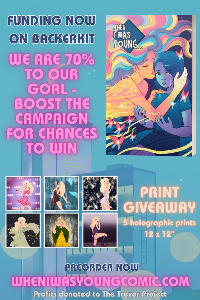 ✨GIVEAWAY✨ 6 holographic art prints of @taylorswift13 by @HeatherAntos ✨ to win: like, RT, comment, back to support When I Was Young… our campaign is so close to funding, we need your help to boost! (More info below) Wheniwasyoungcomic.com