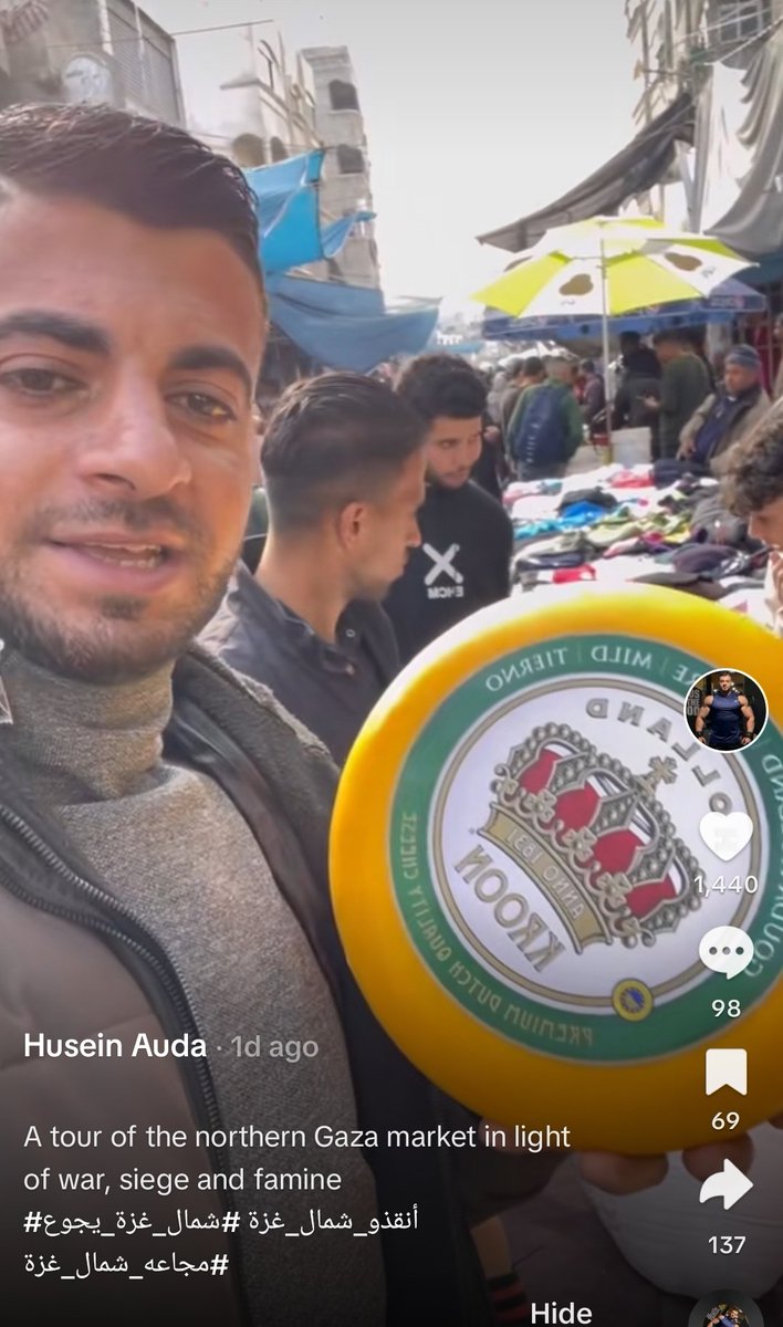 imshin's tweet photo. A lot of people are wondering about the food situation in North Gaza. Hussein takes us round a market in Gaza City to show us what's available and what are the prices. Posted on TikTok 1 day ago.
#TheGazaYouDontSee
https://t.co/Pj5leFA17x https://t.co/CUVV16nabn