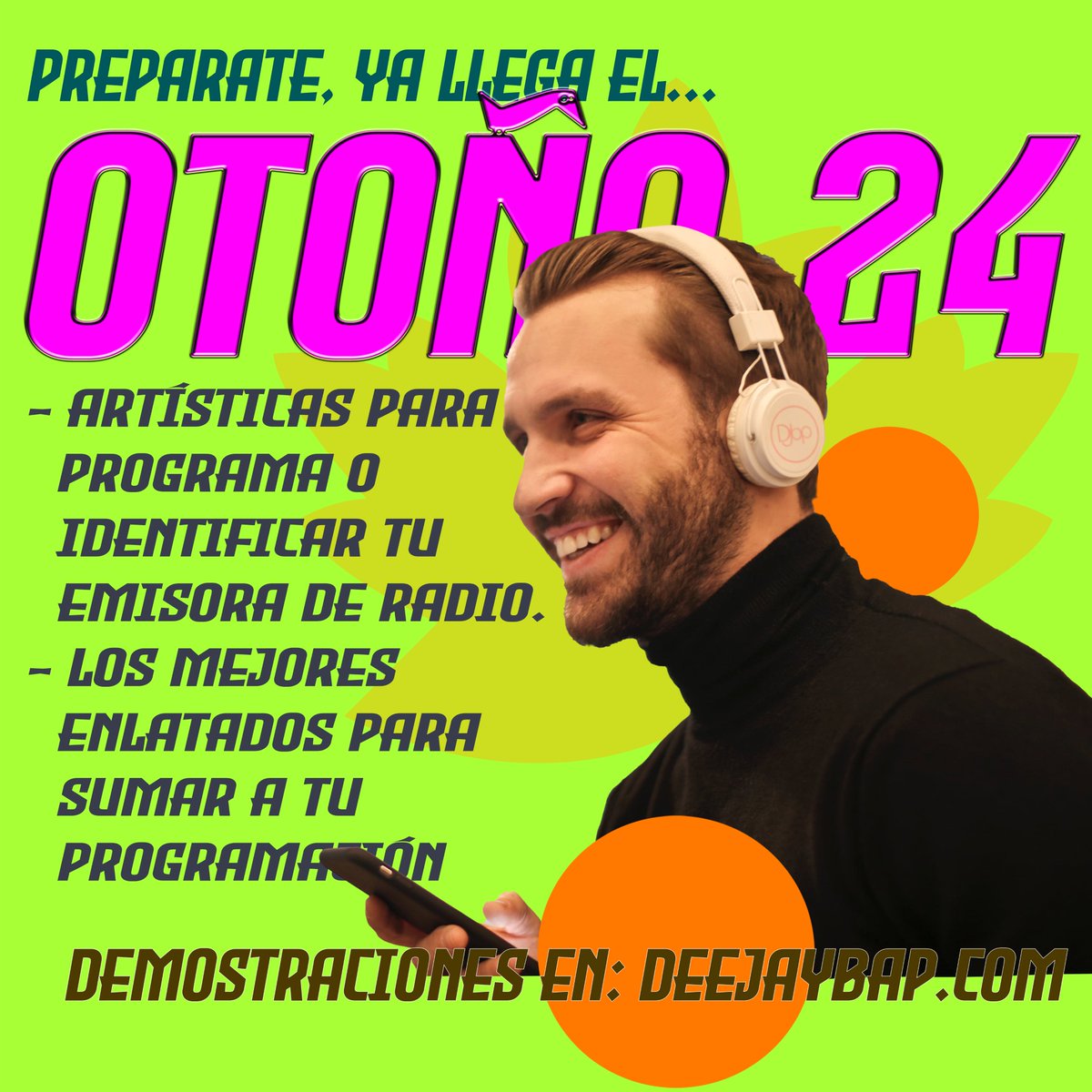 deejaybap's tweet photo. Estamos en Modo ON Otoño 2024, listas las artísticas para tu emisora de radio o programa. #deejaybap #radio #radiofrecuencia #Producciones #todos #consulta @deejaybap https://t.co/zQzdLYJYEH