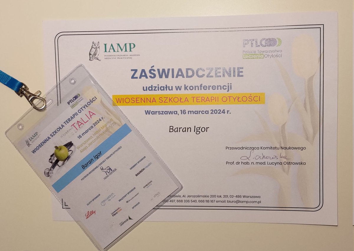 Tuathee's tweet photo. Dziś był bardzo aktywny dzień.
Tona wiedzy, ciekawostek i doświadczeń lekarzy, farmaceutów, dietetyków oraz fizjoterapeutów.
Dziękuję Pani Profesor Lucynie Ostrowskiej oraz całemu Polskiemu Towarzystwu Leczenia Otyłości za zaproszenie oraz świetna organizację!
#otylosc #ptlo #iamp