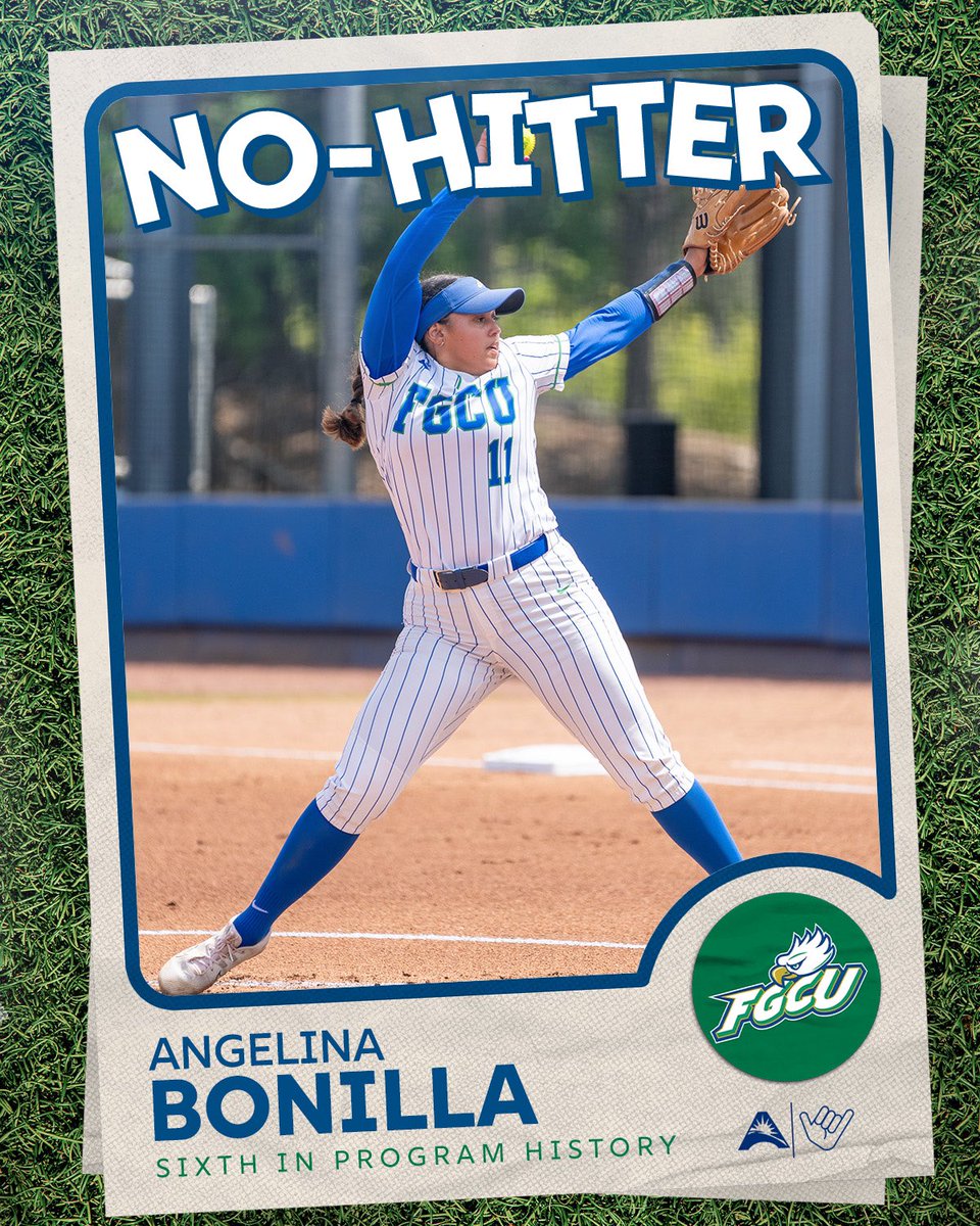 𝐇𝐈𝐒𝐓𝐎𝐑𝐘 𝐒𝐄𝐂𝐔𝐑𝐄𝐃 - Angelina Bonilla The sixth no-hitter in FGCU program history! #WingsUp