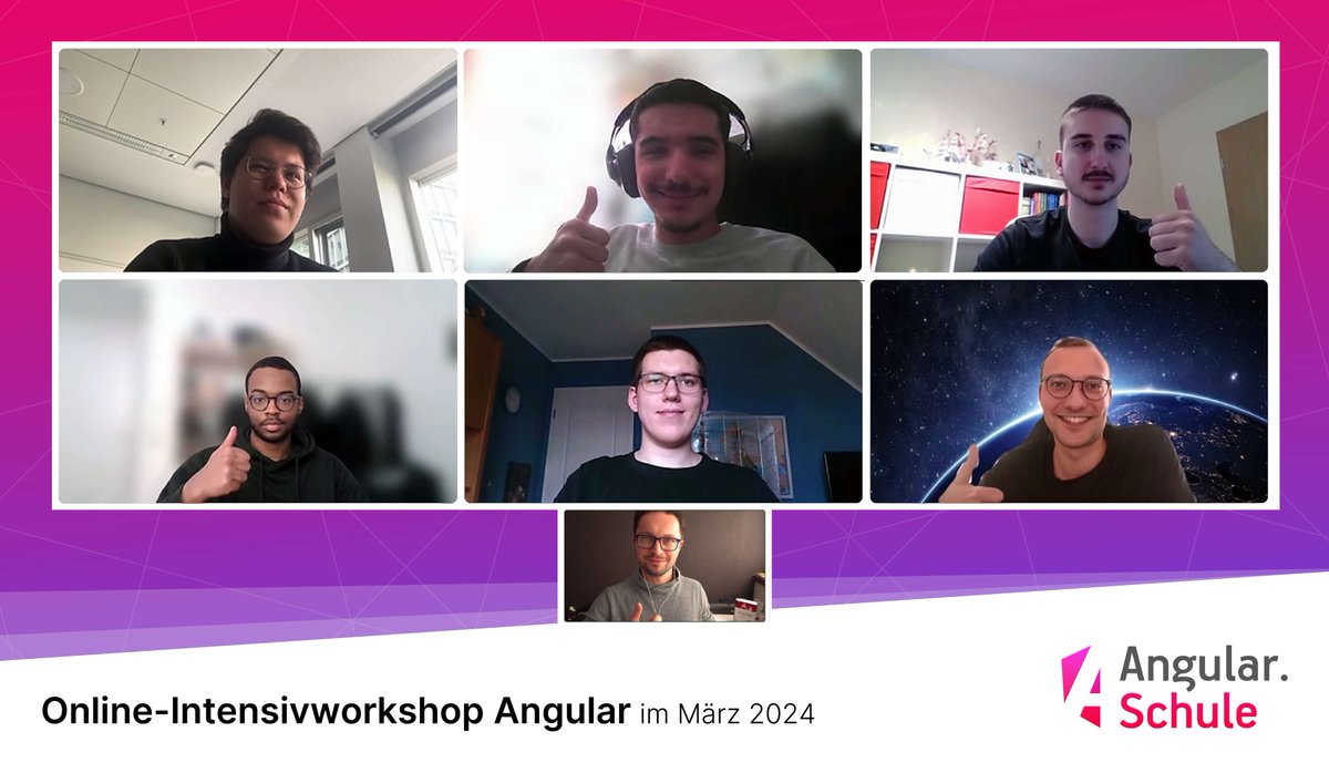 angular_schule's tweet image. Schön, dass ihr dabei wart! Diese motivierten Studierenden haben unseren Online-Workshop mit @JohannesHoppe erfolgreich gemeistert. Jetzt seid ihr bestens gerüstet für eure zukünftigen Projekte! Viel Erfolg mit 🅰️ Angular und TypeScript! 🚀