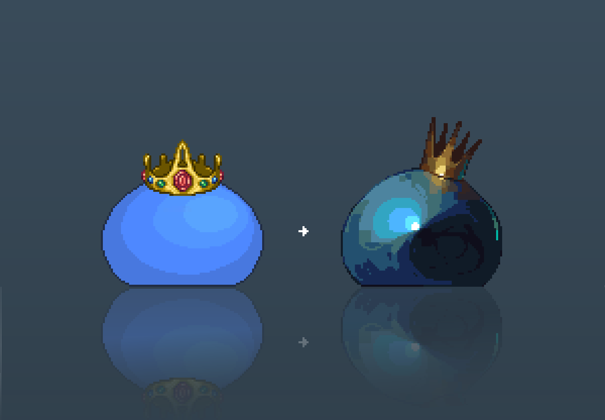 Ranher1's tweet image. king slime #terraria #pixelart