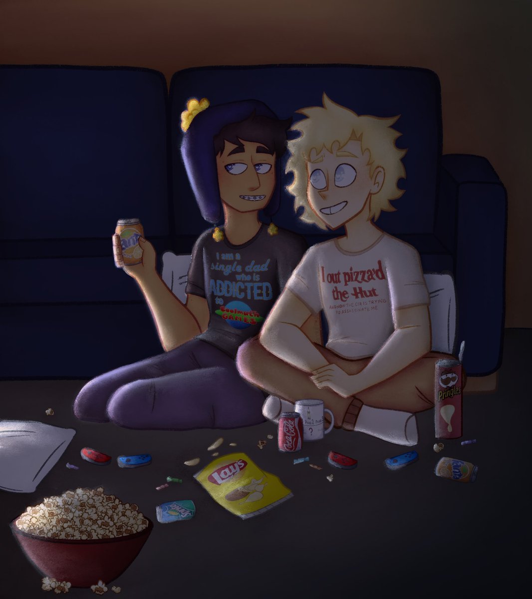 creekover!!! (blame sara for the shirts) #sptwt #southpark  #creek #tweektweak #craigtucker #spcreek #fanart #tweekandcraig #sptweek #spcraig