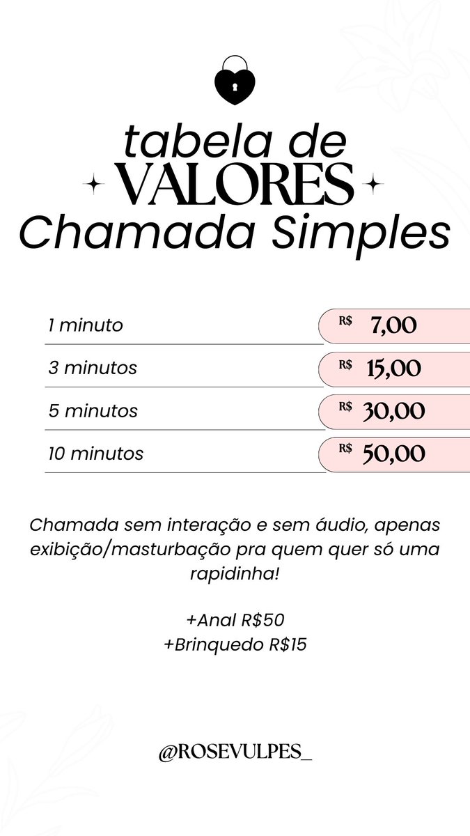 💖NOVO💖 Chamadinha sem interação pra quem só quer uma rapidinha visual bem gostosa 🥰 +infos no banner 💗 Chama na DM amor 😘