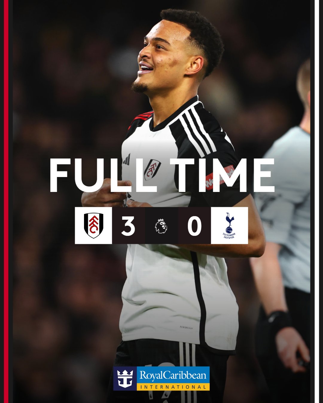 Full Time: Fulham 3-0 Tottenham Hotspur