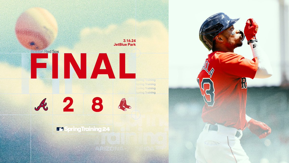 RedSox's tweet image. A big #SpringBreakout W!

FINAL: #RedSox 8, Braves 2
#SoxSpring