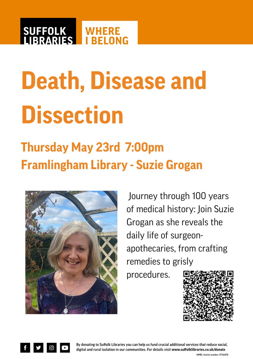 I’m not sure anybody listens to me on here now (#selfpity) but I’m @LibraryFram in May, talking around my book, Death, Disease and Dissection. Fab venue, tickets are free and you’ll leave even more grateful for antibiotics, anaesthetics and the wonderful NHS. #histmed #history