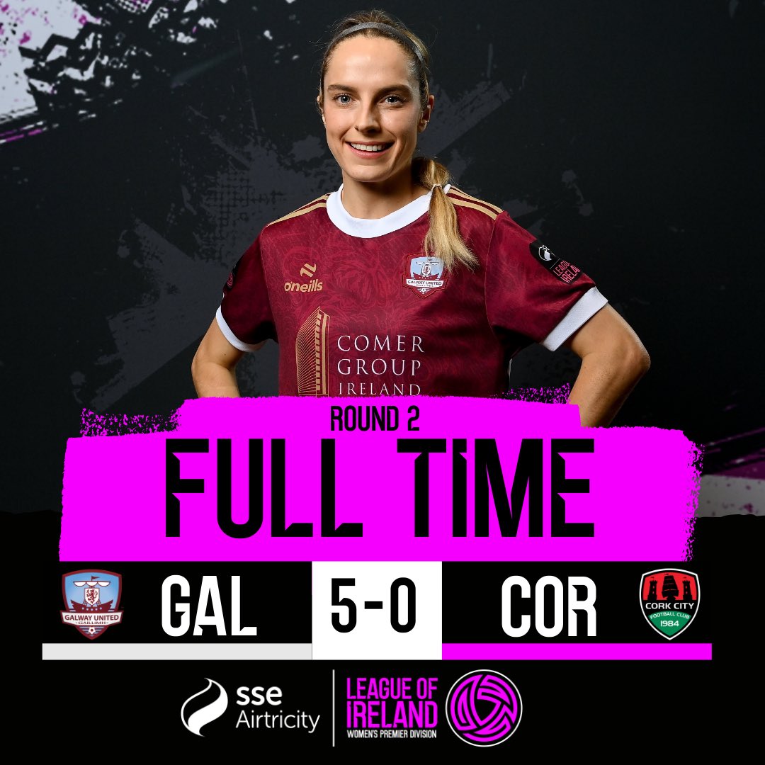 LoiWomen's tweet photo. FT | Galway come out on top over Cork City, with Julie-Ann Russell getting the hat-trick ๐ช
#WLOI | #GALCOR https://t.co/RHCP1LUasd