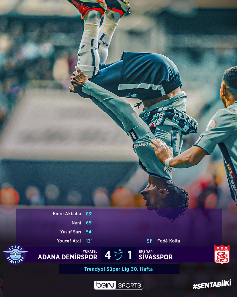 ⚽ Maç Sonucu: Yukatel Adana Demirspor 4-1 EMS Yapı Sivasspor | #TrendyolSüperLig #SenTabiiKi #ADSvSVS
