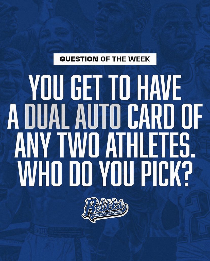 relikks's tweet photo. Which two athletes are you choosing?

#thehobby #sportscards #cards #dualauto https://t.co/WXsrRpS7t7