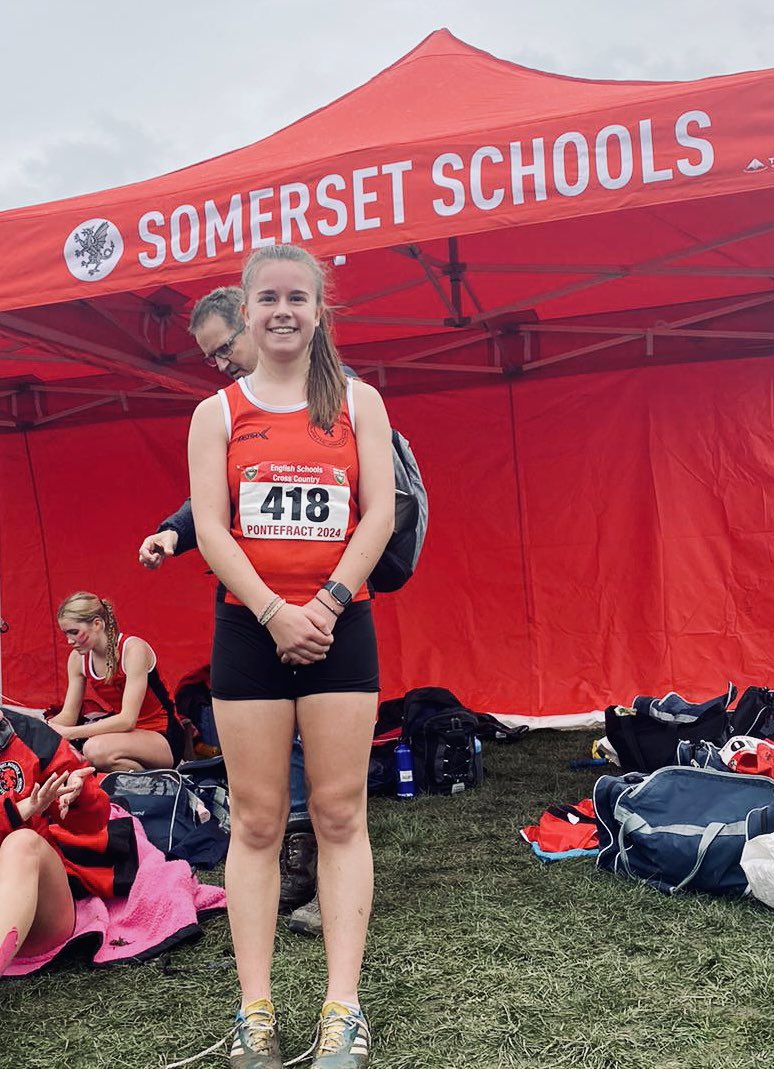 Proud moment - Lexie representing Somerset in the @SchoolAthletics National XC Champs for a second year. A brilliant and fitting way for her to end her XC time whilst at @KCTSport. Thanks @SSAA_athletics for all the support!