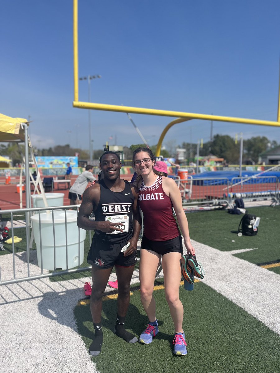 ShakerXCountry1's tweet photo. Level up! Shaker XC / track greats Grace Fraser and DeAndre Hall run into each other at college meet in Myrtle Beach. #raiderforever @raidersofshaker @shakerboosters https://t.co/vO82B3moeN