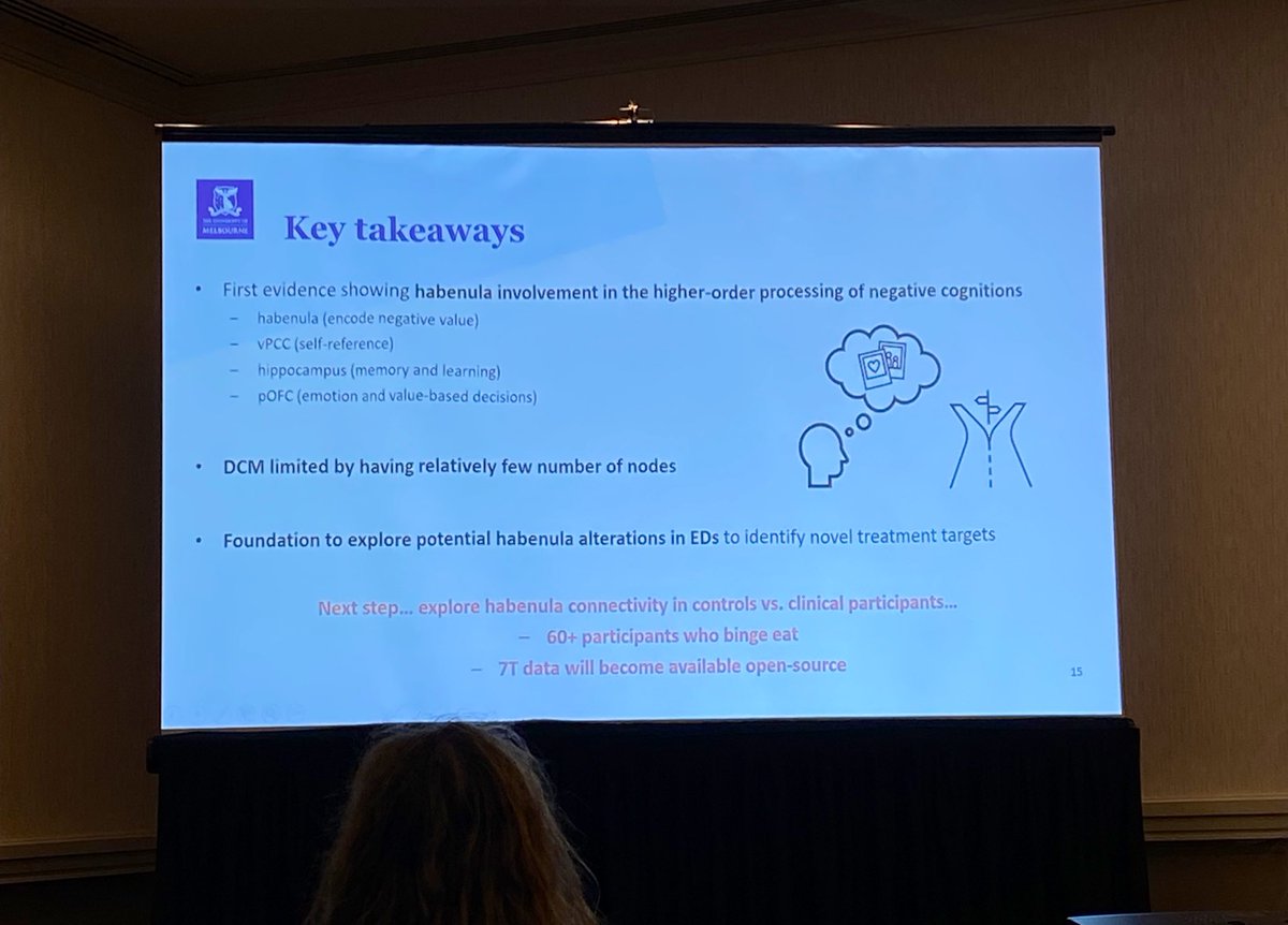 fMRI research by @phkung and colleagues found that the habenula (a region of the brain) may play a key role in the processing of negative thoughts. This work is now being extended to people experiencing binge eating. 
#ICED2024