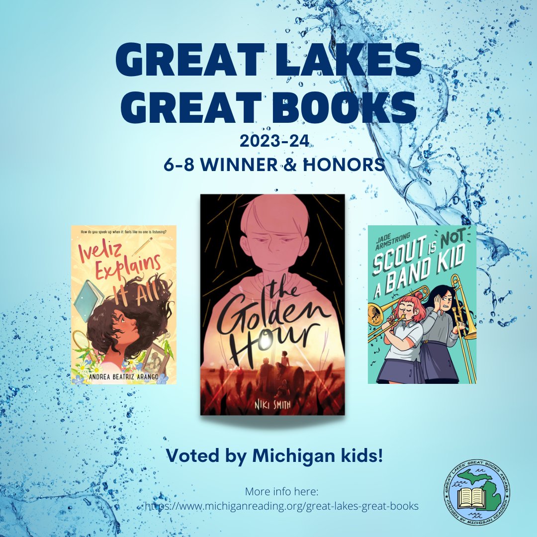 Michigan Great Lakes Great Books Award (@michglgbooks) on Twitter photo Congratulations to our 6-8 winners and honors for 2023-24! <a href="/michiganreading/">Mich Reading Assoc</a>
Winner: <a href="/niki_smith/">bsky @nikismithcomics</a>
Honors: #AndreaBeatrizArango, <a href="/bermudezbahama/">Alyssa Bermudez - Big Apple Diaries!</a> & <a href="/jelajade/">jade armstrong</a> Congratulations to our 6-8 winners and honors for 2023-24! <a href="/michiganreading/">Mich Reading Assoc</a>
Winner: <a href="/niki_smith/">bsky @nikismithcomics</a>
Honors: #AndreaBeatrizArango, <a href="/bermudezbahama/">Alyssa Bermudez - Big Apple Diaries!</a> & <a href="/jelajade/">jade armstrong</a>