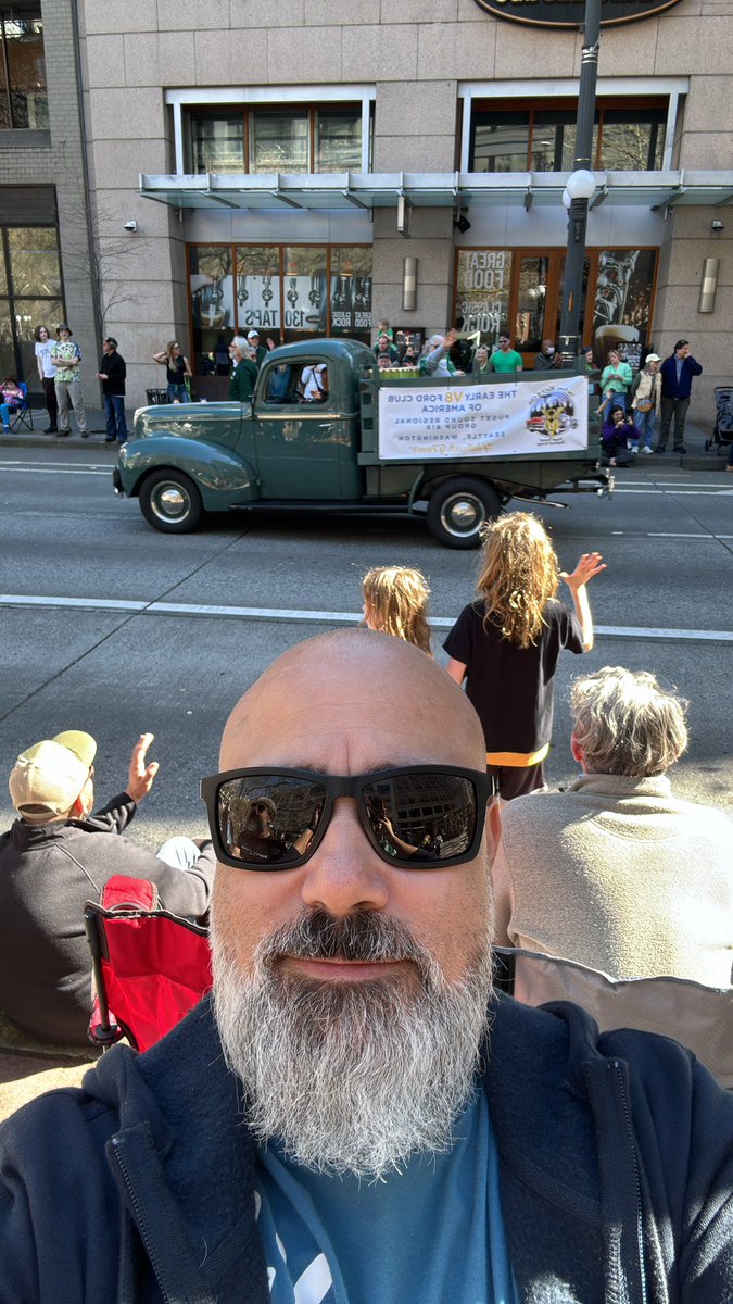 Enjoying start of #StPatricksDay2024 at Seattle Downtown right after #MVPSummit starting with delorian club