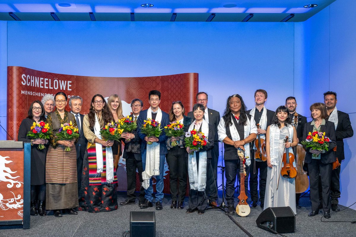 Exceptional @savetibet Snow Lion award ceremony in Berlin tonight. @lhadon + @FreiHk so impressive + moving. Key Note by @TAIWANatGERMANY, Tencho Gyatso and @dktatlow . And incredible @tenzinchoegyal . Thank you all! (Photo: MIKA-Fotografie-Berlin)
