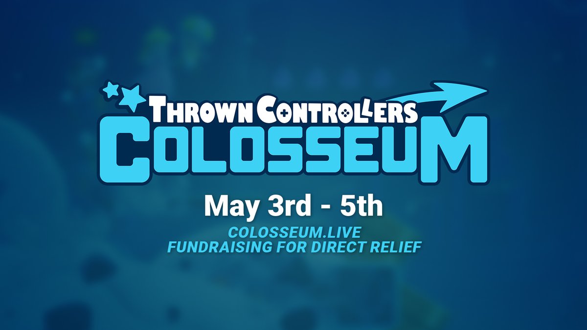 Save the dates! New name, same chaos for charity! Thrown Controllers Colosseum is happening May 3rd - 5th, 2024, 3 days of raising money for Direct Relief! A weekend of gaming, music and so much more! Hope to see you there!