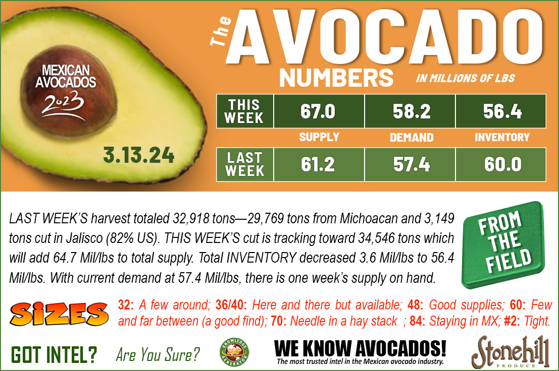Take a look at this week's avocado numbers and learn how we provide the MOST TRUSTED intel on the U.S. Avocado deal! 🥑

Learn more at StonehillProduce.com

#avocados #freshproduce #produceindustry #grocery #supermarkets #supermarketnews