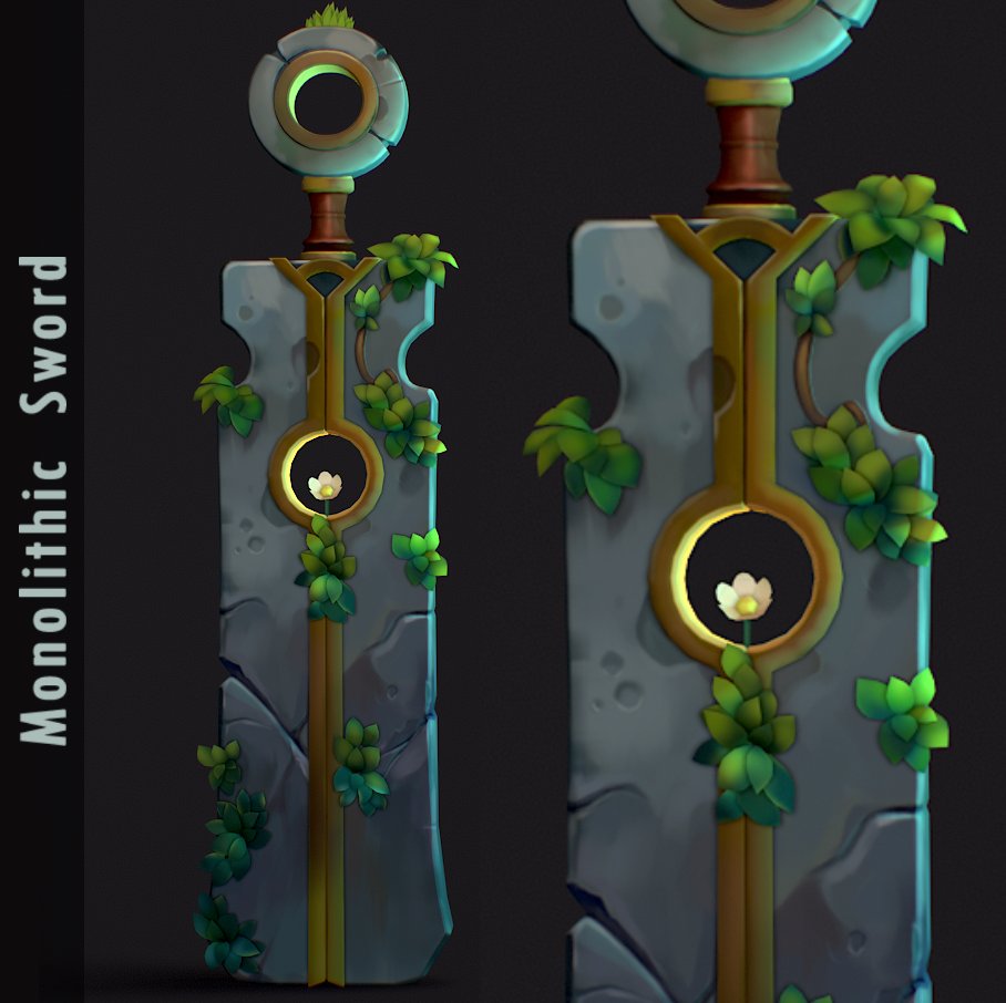 pixeIdeer's tweet photo. Monolithic Sword, 3D model based on concept art by Grace Liu ⚔ Artstation link in the comments!
#sword #3dart #stylizedart https://t.co/hG2PedFbpy