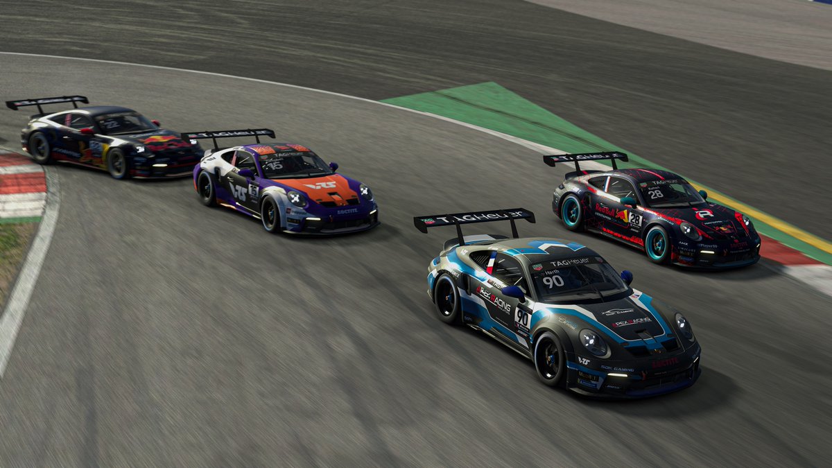 PorscheRaces's tweet photo. #PESC - #SebastianJob has taken an important step on the way to his 2nd #Porsche #TAGHeuer #Esports #Supercup title. The @RedBullSimracing driver won the main race from 6th on the grid. Right behind him: #DiogoPinto, @Yohann_Harth, #ZacCampbell and #AlessandroBico https://t.co/P9Hpr2N00C