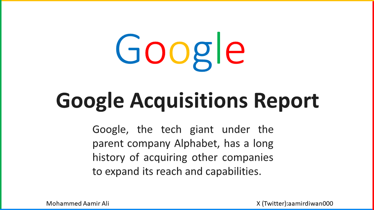 aamirali1012's tweet photo. Google's on a shopping spree! They've acquired over 260 companies, focusing on tech for businesses (enterprise), everyday apps (consumer digital), AI, cybersecurity & even robotics! #Google @Google #TechTakeovers #HeyGoogle #acquisition #business #AI #robotics #digital
Thread 1/4 https://t.co/unrPvGYV3S