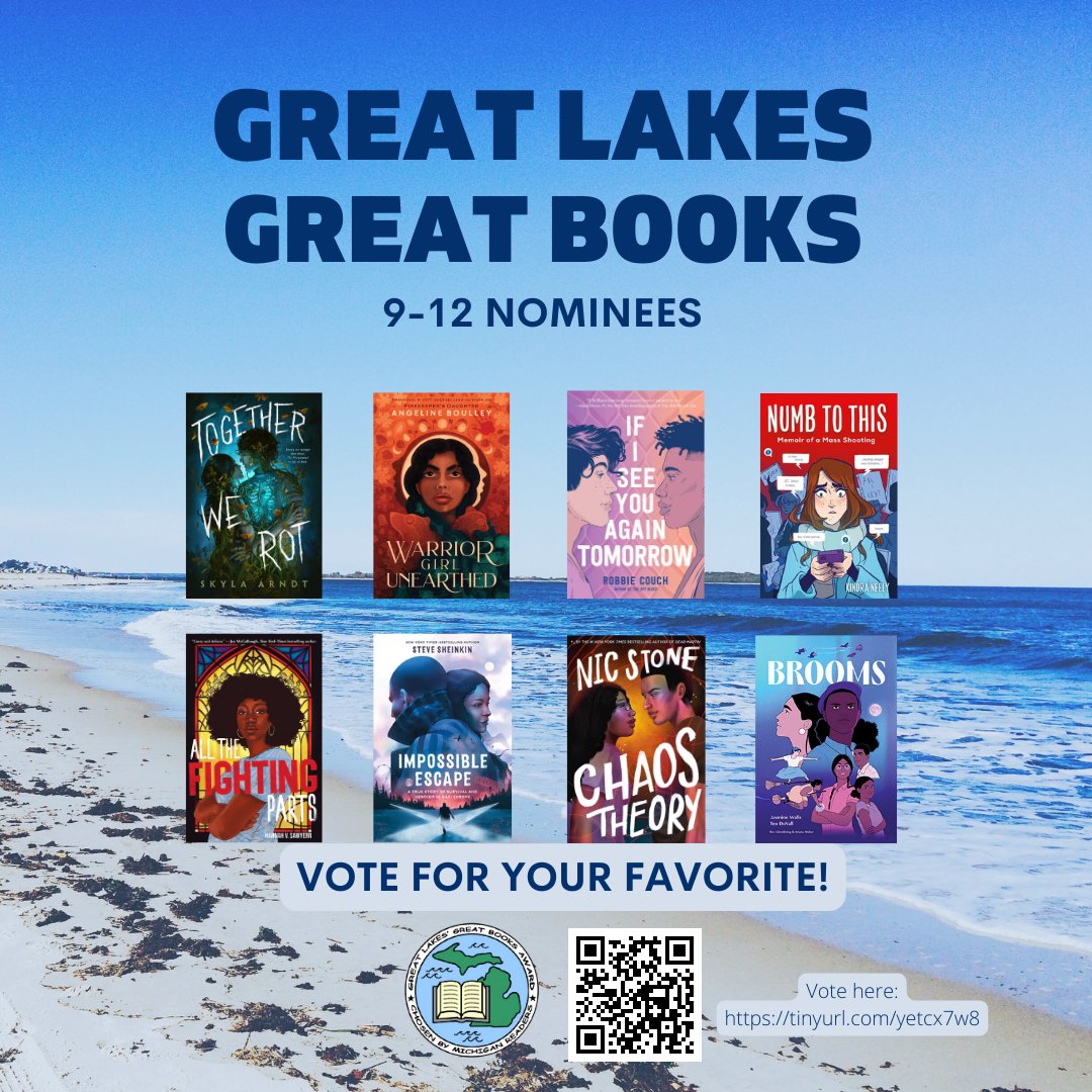 Congratulations to our 9-12 nominees for 2024-25! @michiganreading Nominees: @ArndtSkyla @FineAngeline @robbie_couch @KindraNeely @HannSawyerr @SteveSheinkin #NicStone @MythjaeComics @little_corvus
