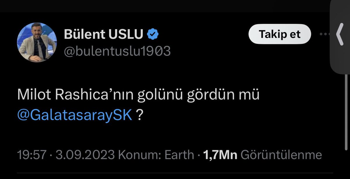 Bülent hayat nasıl gidiyor ? @bulentuslu1903