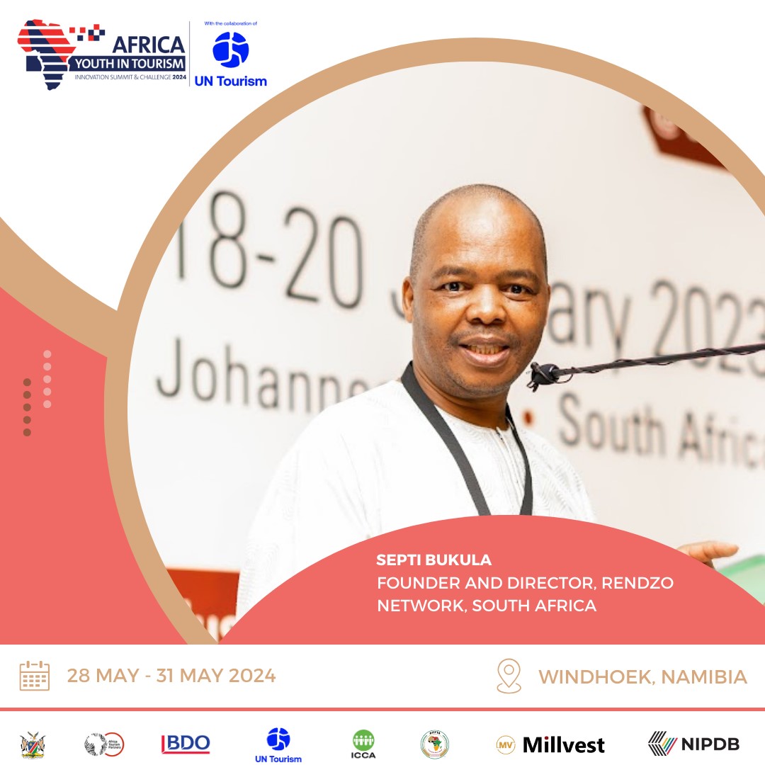 SeptiBuks's tweet photo. Very much looking forward to speaking at the upcoming 2024 edition of the Africa Youth in Tourism Innovation Summit &amp; Challenge, and connecting with industry friends and colleagues, in beautiful #Windhoek, #Namibia, on 28 to 31 May.

#AYTIS2024 #ATLF https://t.co/xc25258aUD