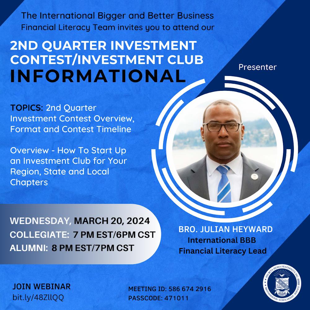 Join the BBB Investment Club Informational March 20 at 7 PM EST. Register using the link in the Bio. #pbs1914 #sigma110