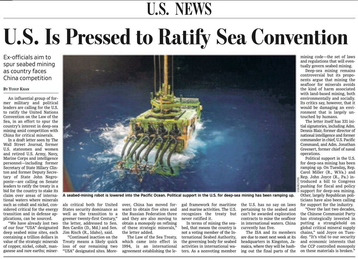 FutureJurvetson's tweet photo. Deep Seabed Mining
What is your reaction when hearing that?  My first impression was associated with drag net fishing, wreaking havoc to the ecosystems below.  And Greenpeace is actively protesting their operation with dangerous intercepts of operations at sea.  Is that the whole story then?

What if deep seabed mining of nickel and cobalt was the most environmentally benign alternative on Earth?   That would flip my thinking entirely.  Well, the alternative is strip mining in the rainforests of Indonesia and Congo, causing massive deforestation and devastation in some of the most valuable ecosystems.

How does that compare to Deep Seabed mining?  Well, it’s deep, really deep, in the Abyssal Plain (12-18K ft. down).  These Plains are not rare; they cover 50% of the Earth’s surface.  And it’s unlike “mining” in the traditional sense. The metallic nodules are sitting on the surface, easily collected by robotic rovers. The smooth plains of silt are stirred up by this collection process, but to no obvious detriment to the main biomass that lives there — bacteria. Ongoing studies may find that they are helped by the agitation, giving more access to their nutrients. And the ecological value of microbe-infused silt is the opposite end of the spectrum from rainforest or coral reef.

The groups seeking permission from the International Seabed Authority to commence operations had to perform numerous studies of their effect on bacteria. Let me digress for a moment to mention how absurd this is.  Every 48 hours, 50% of all bacteria on Earth are violently killed by phages. The shear tonnage of the slaughter is staggering: 17 billion tons of bacteria are killed by phage every single day. That’s the baseline. Deep Seabed Mining’s effect on a patch of them, positive or negative,  is in the statistical noise by any reasoned analysis.  Bacteria adapt quickly to any environment; they should not be the focus of any environmental impact analysis IMHO.

And there’s the rub. Opposition is pushing to try to prevent deep seabed mining by any means possible, reasoned or not.  The logical error is the assumption that blocking deep seabed mining will stop mining.  That will not happen, ever.  Mining will shift to the next lowest cost option (deforesting Indonesia).  It’s A versus B, not A versus nothing.  Mining will occur, somewhere. How tragic for environmentalists to attack the best option and thereby foster the worst environmental outcomes for humanity.  And the harm to the environment is compounded because the minerals in question are used to complete the transition away from oil to EVs. If Greenpeace wanted to promote deforestation and profits for Exxon, they would be hard pressed to find a better way.  And, stepping back to consider the ocean's health, the biggest threat to the oceans is climate change and the related acidification that came from our fossil fuel era.

Where have we seen this backfiring behavior before?  Nuclear energy.  It was nuclear vs coal for the past 60 years, not nuclear vs nothing.  Baseload energy will be generated, and environmental fear mongering shut down the best option for the environment back then.  Lifelong environmentalist Stewart Brand summarized in his book Whole Earth Discipline: "Coal is now understood to be the long-term systemic horror we once thought nuclear was.”  Nuclear was so safe that the nuclear fear mongering did more harm than nuclear energy itself! “Fear of radiation is a far more important health threat than radiation itself.” From the WHO analysis of Chernobyl and its long-term effects, stress from the human dialog on nuclear energy has killed more people than nuclear energy.

Same story with GMO foods, as Brand laments:  “The environmental movement has done more harm with its opposition to genetic engineering than with any other thing we have been wrong about. We’ve starved people, hindered science, hurt the natural environment, and denied our own practitioners a crucial tool. We make ourselves look a conspicuously irrational, and we teach that irrationality to the public and to decision makers.”

Must history keep repeating itself with a tragic backfiring of environmental intent?  Greenpeace’s position is “no deep sea mining, ever” with no consideration given to the default plan B. Classic A vs nothing thinking. The International Seabed  Authority is preparing to process its first applications in 2025. I would hope Greenpeace would pause for a moment of rational consideration to not repeat the mega-mistakes of the past which fostered deforestation and climate change on a massive scale.

• Deep Seabed Mining FAQ by the company that is farthest along: https://t.co/vGWg7UiXnT
• Greenpeace opposition: https://t.co/iUiZdt8OX2
• Plan B in Indonesia: https://t.co/LbfUK6z2VY