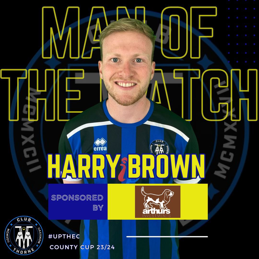 Todays Man of the Match was awarded to Harry Brown 🏆⚽️

#colliery #clubthorne #upthecolliery #clubthorneacademy #thorne #moorends #doncasterisgreat #doncaster