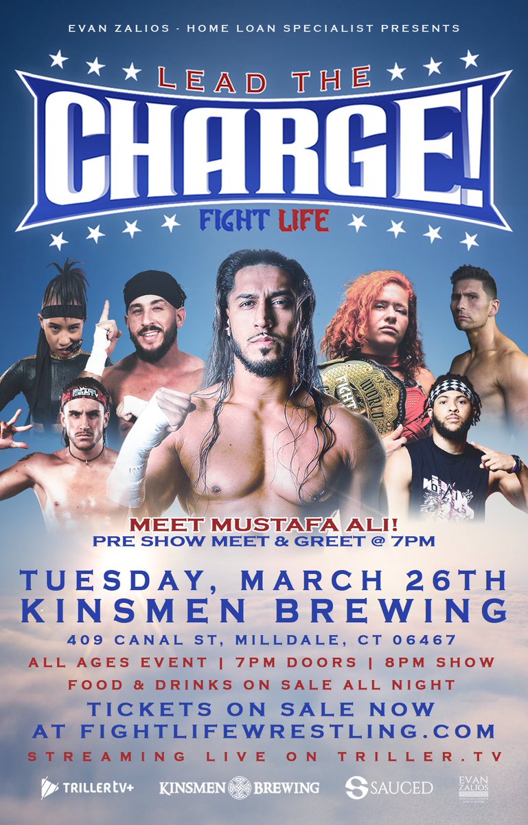 NEXT TUESDAY NIGHT LIVE FROM SOUTHINGTON, CONNECTICUT Fight Life: Lead The Charge! w/ @MustafaAli_X vs @thejtdunn + Pre Show Meet & Greet w/ Ali also featuring Masha vs AKIRA Dustin vs Kylon Alec/Jimmy vs Sammy/Ichiban Janai Kai vs Ariel w/ BMT Holliday vs MORTAR vs Ace…