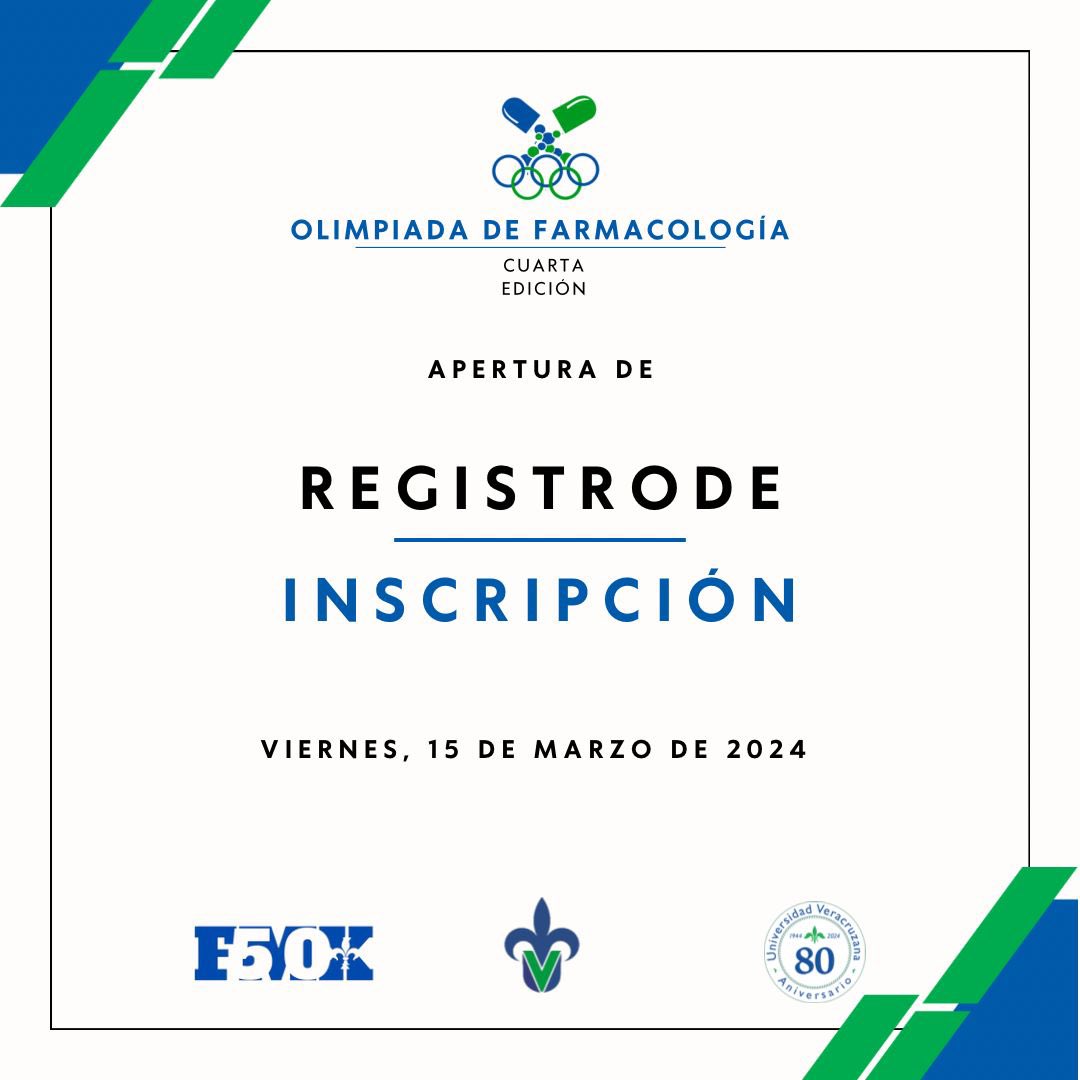 ¡Atención estudiantes de Ciencias de la Salud! 🌟 La cuarta Olimpiada de Farmacología ya está aquí y ¡las inscripciones están abiertas! 🎉 ¿Quieres poner a prueba tus conocimientos y competir con los mejores? ¡Esta es tu oportunidad! Regístrate ahora: forms.gle/E9WM4FRcg2Xk8g…