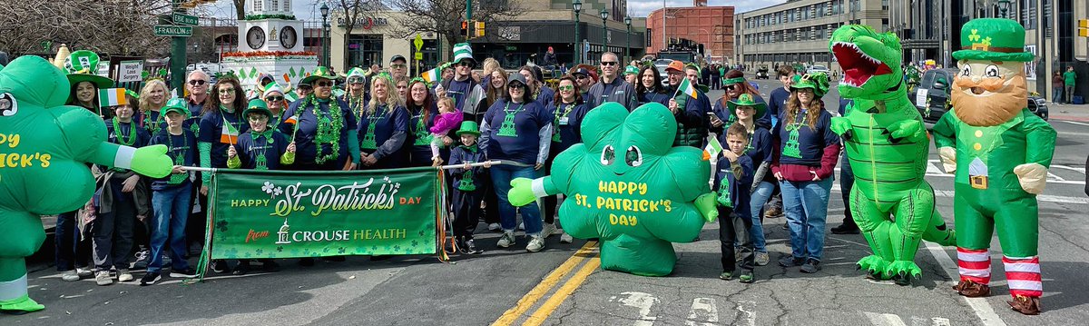 CrouseHealth's tweet photo. It’s all about the green: What an amazing day for a parade! Perfect weather…awesome Crouse team.
#CrouseSpirit #stpatricksday #Parade #CrouseCulture https://t.co/bio6QDuYCZ