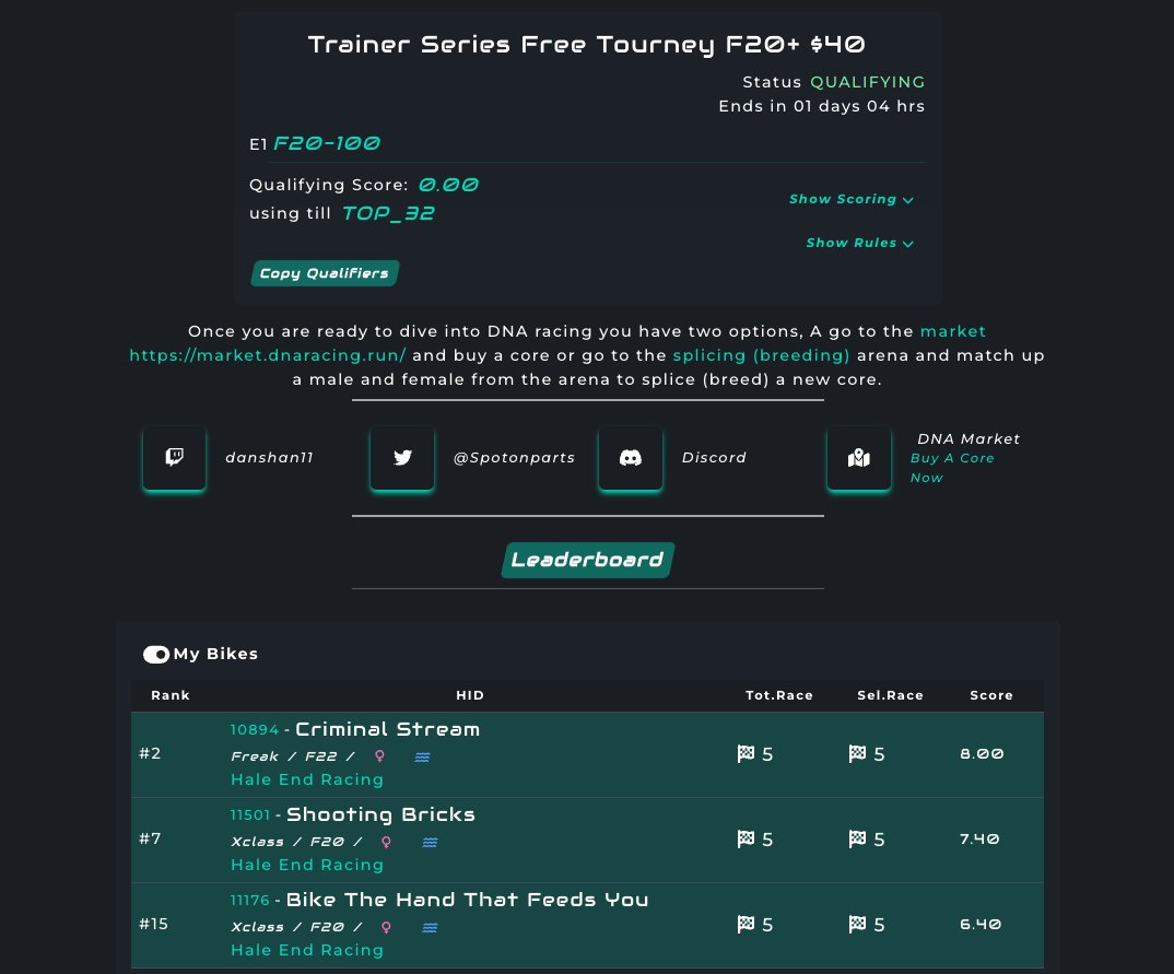 HaleEndRA (@hale_end_ra) on Twitter photo Alright for those of you guys that still have yet to give <a href="/DNARacing2023/">DNA Racing</a> a try they are running a really cool free Tourney! You can sign up get a free bike and race it in the Trainer series! I got 3 qualified and will give them all away to Brand new vaults that race in the Alright for those of you guys that still have yet to give <a href="/DNARacing2023/">DNA Racing</a> a try they are running a really cool free Tourney! You can sign up get a free bike and race it in the Trainer series! I got 3 qualified and will give them all away to Brand new vaults that race in the
