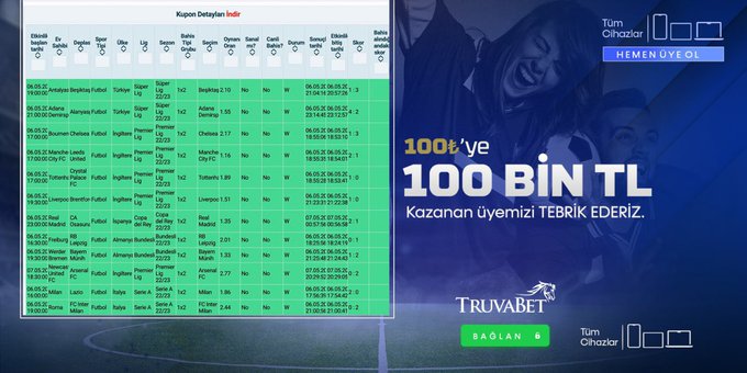 TruvabetOff's tweet photo. 🚀 #TRUVABET İLE EPİK KAZANÇLARIN KAPILARINI AÇIN!

💥 %150'ye varan Bonus Fırsatlarıyla kazancınızı artırın.

🛡️  %150 Nakit Bonus ile zafere ulaşın.

🔗 Efsanevi TruvaBet Macerasına Katılın: https://t.co/MCR0rh0mum https://t.co/2TcPsCXudz