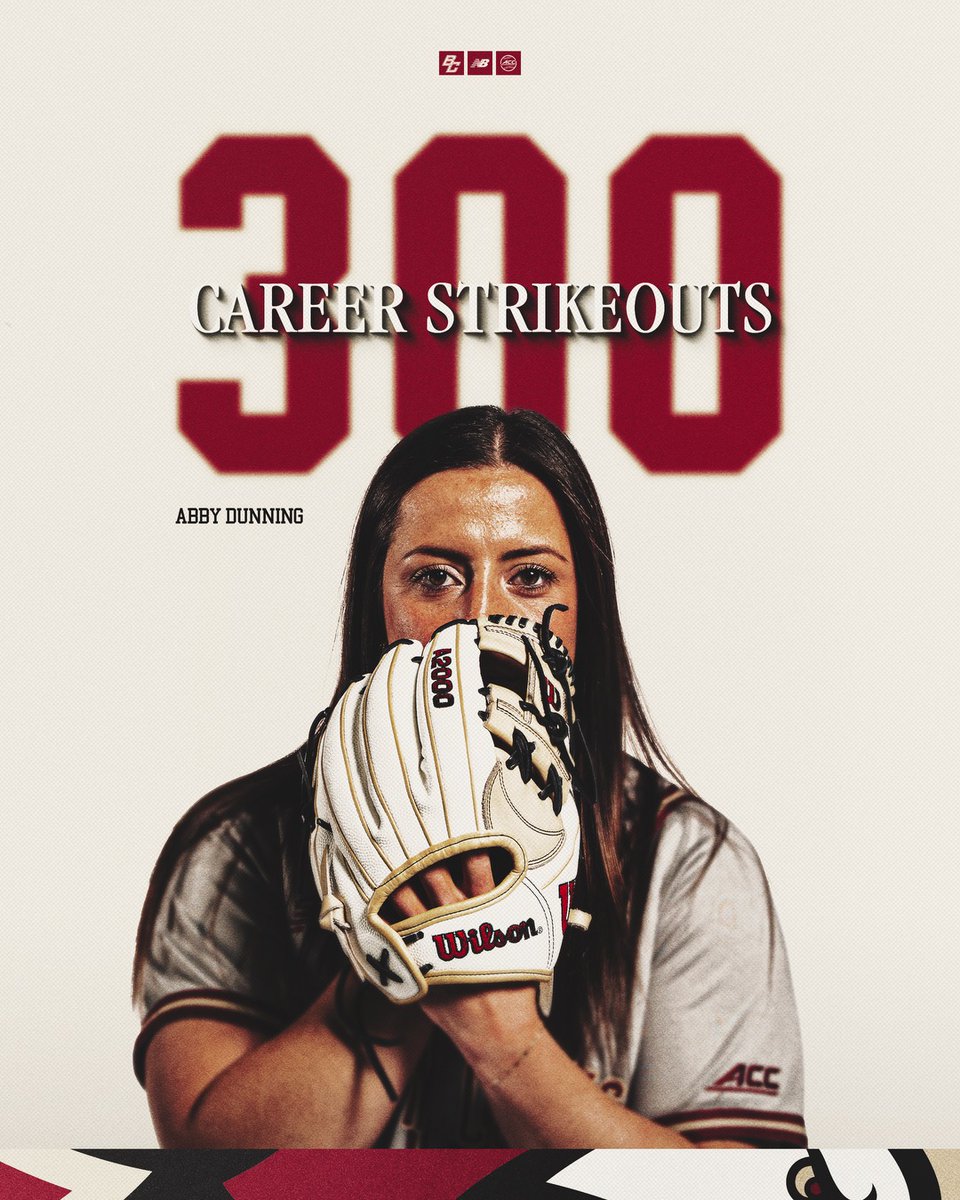 BC_Softball's tweet image. ⭐️ 300 Career Strikeouts for Abby Dunning! ⭐️

#ForBoston #Team41