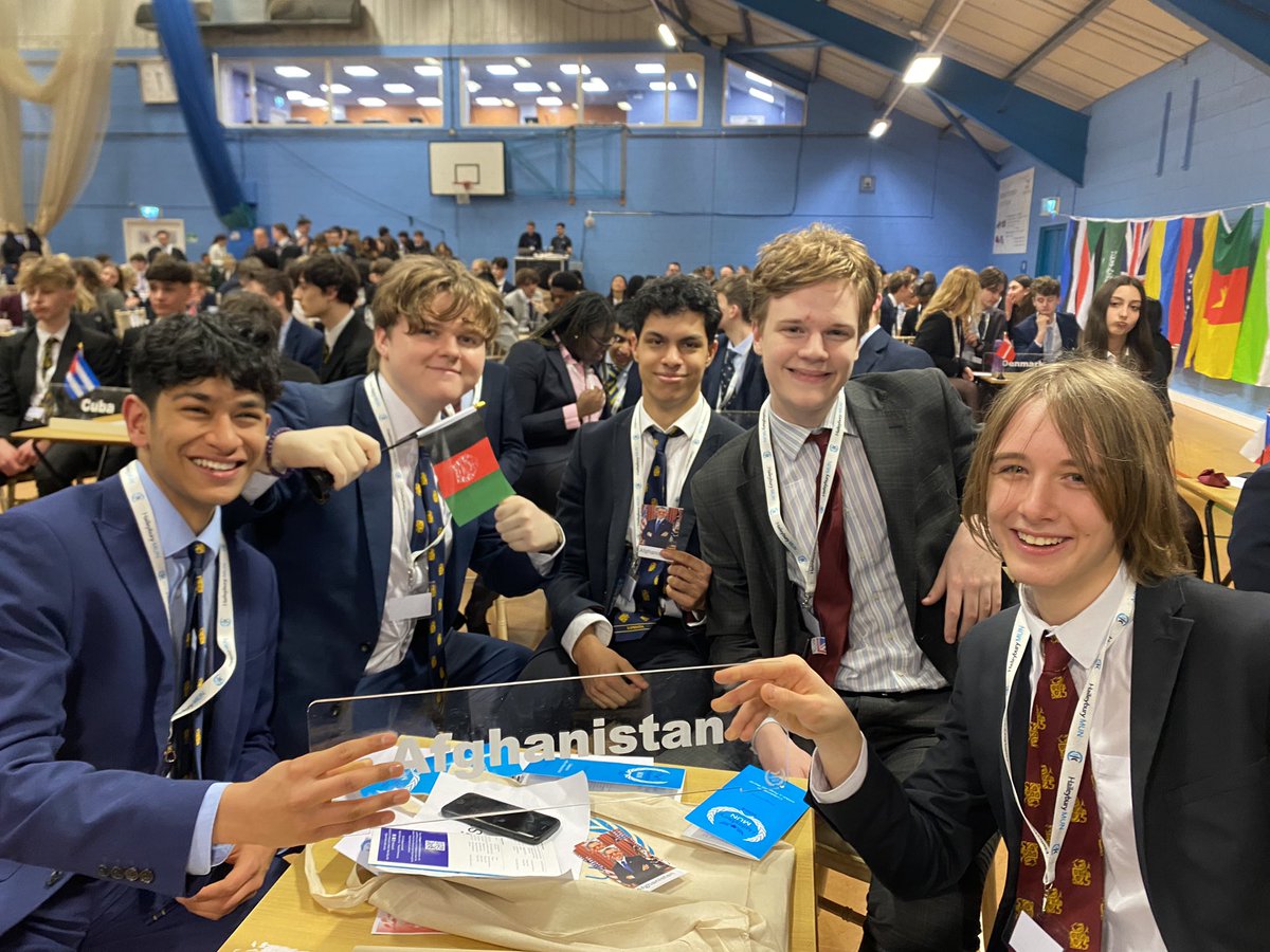 MunHampton's tweet photo. Afghanistan action shots from debate today at HMUN24. Finn W &amp; Tom P in committee, who along with Felix VdG, Vishal S &amp; Piers M made 25 speeches, 33 points of info &amp; submitted 14 amendments. Congrats on being the ‘busiest’ Hampton delegation today! #HBYMUN24 https://t.co/1zNVg2kc8j