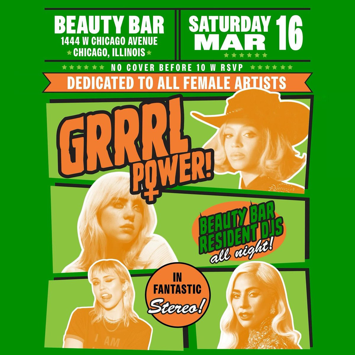 greghaus's tweet photo. SATURDAY MARCH 16: @GregHaus is mixing for GRRRL POWER at @BeautyBarChi , a night celebrating all female artists of all genres 9pm-3am. 21+ w/ID. No cover if you arrive before 10pm w/RSVP (LINK: https://t.co/OJ1akYhWsO) 1444 W Chicago Ave. Chicago, IL 60642 https://t.co/wqpG1WJWeb
